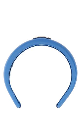 Cerulean Blue Nappa Leather Hairband - Prada - Modalova