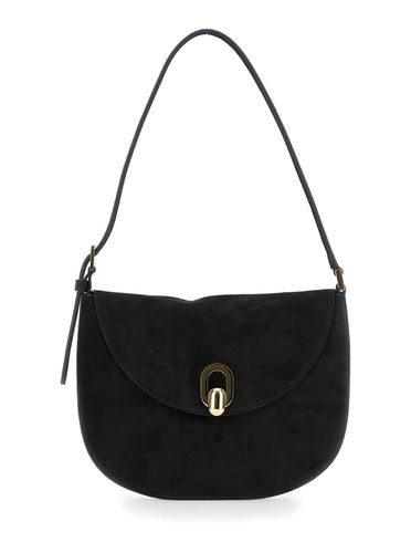 Tondo Small Shoulder Bag With Clasp Closure In Suede Woman - Savette - Modalova