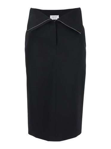 Skirt With Foldover Waist And Rear Single Slit In Wool Woman - Alexander McQueen - Modalova