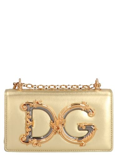 Phone Bag With Chain Strap And Baroque Logo - Dolce & Gabbana - Modalova