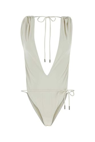 Chalk Stretch Nylon Swimsuit - Saint Laurent - Modalova