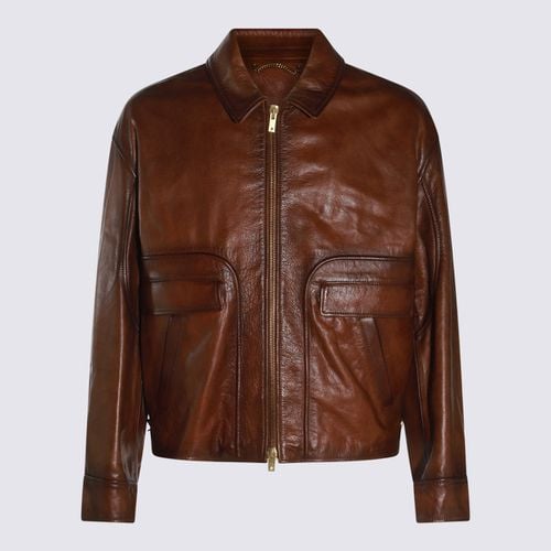 Dark Brown Leather Jackets - Golden Goose - Modalova