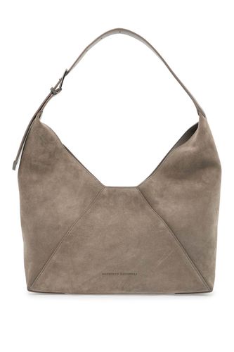 Beige Leather Crossbody Bag - Brunello Cucinelli - Modalova