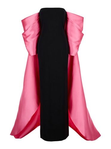 Kyla Long Fuchsia And Dress With Train In Twill And Crepe Woman - Solace London - Modalova