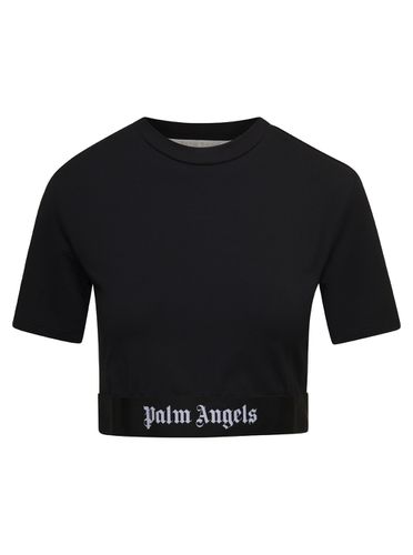 Cropped T-shirt With Logo Band - Palm Angels - Modalova