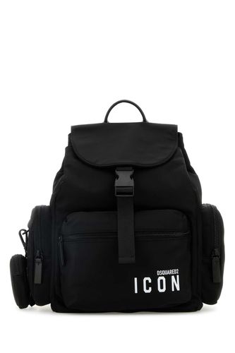 Black Nylon Be Icon Backpack - Dsquared2 - Modalova