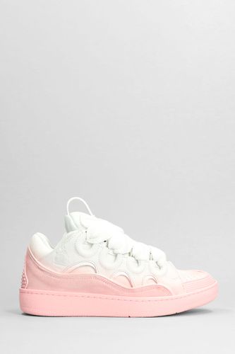 White And Curb Sneakers In Leather - Lanvin - Modalova
