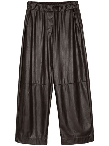 Poggiolo Crop Elastic Waist Ecoleather Trousers - Antonelli - Modalova