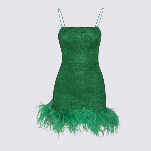 Green Lurex Stretch Lumiere Mini Dress - Oseree - Modalova