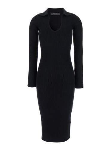 Midi Dress With Sailor Collar In Viscose Blend Woman - Federica Tosi - Modalova