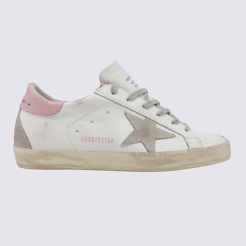 White And Pink Leather Super-star Sneakers - Golden Goose - Modalova