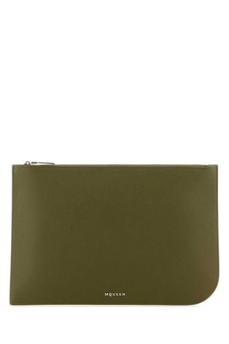 Olive Green Leather Large Sling Pouch - Alexander McQueen - Modalova