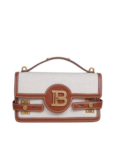 B-buzz 24 Handbag In Leather And Canvas - Balmain - Modalova