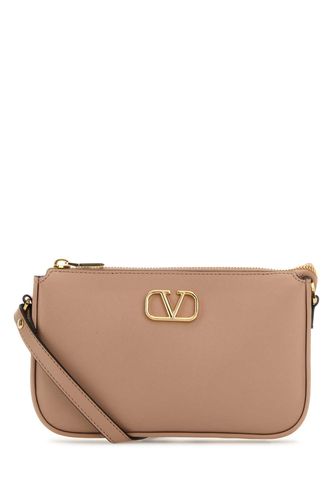 Powder Pink Leather Vlogo Crossbody Bag - Valentino Garavani - Modalova