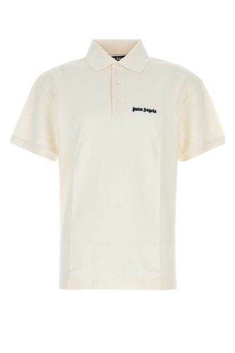 Palm Angels White Piquet Polo Shirt - Palm Angels - Modalova