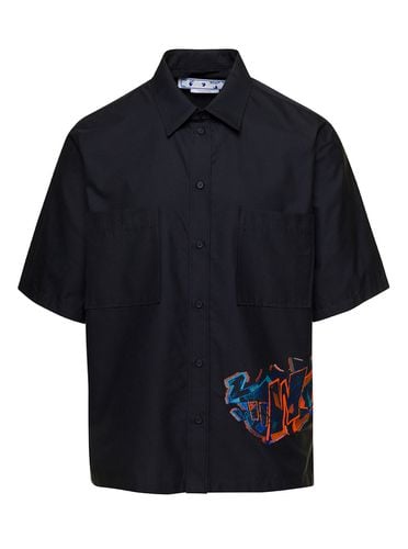 Short Sleeved Shirt With Multicolor Graffiti Embroidery In Cotton Blend Man - Off-White - Modalova