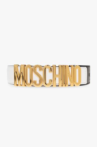 Moschino Leather Belt With Logo - Moschino - Modalova