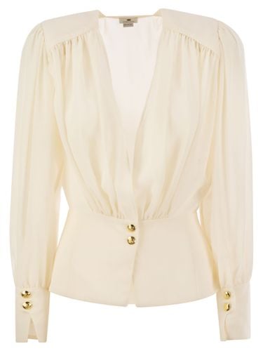 Georgette Blouse With Basque - Elisabetta Franchi - Modalova