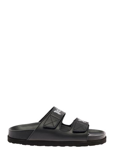 Leather Sandals With Logo - Palm Angels - Modalova