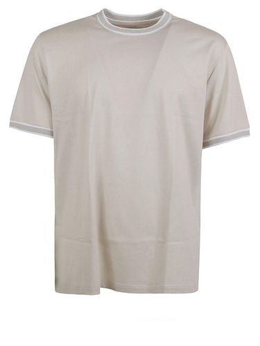 Striped-tipping Crewneck T-shirt - Eleventy - Modalova
