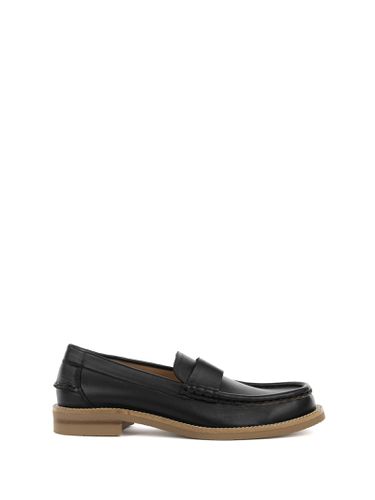 Leather Moccasin With Contrasting Sole - Pedro Garcia - Modalova