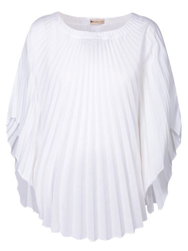 Asymmetric Pleated Poplin Tunic - Blanca Vita - Modalova