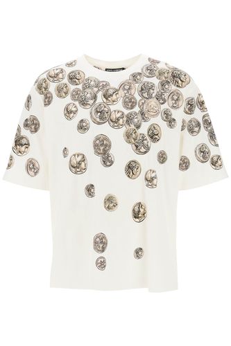 Coins Print Oversized T-shirt - Dolce & Gabbana - Modalova