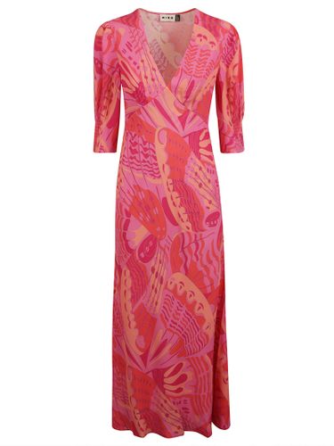 Butterfly Print V-neck Long Dress - RIXO - Modalova