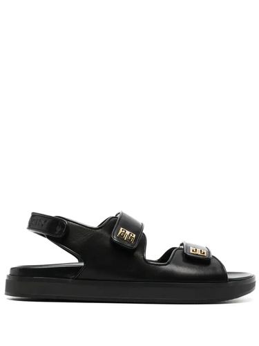 Leather Sandals With 4g Logo Plaque - Givenchy - Modalova