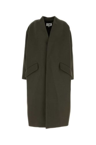 V-neck Single Breasted Coat - MM6 Maison Margiela - Modalova