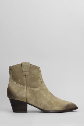 Fame Texan Ankle Boots In Suede - Ash - Modalova