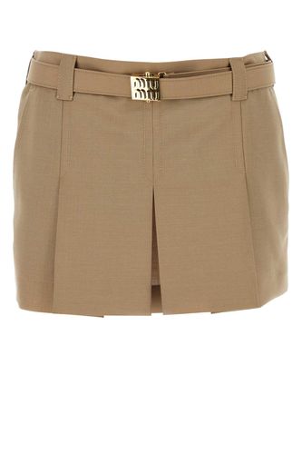 Camel Mohair Blend Mini Skirt - Miu Miu - Modalova