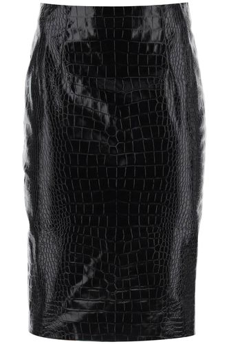 Versace Embossed Leather Skir - Versace - Modalova