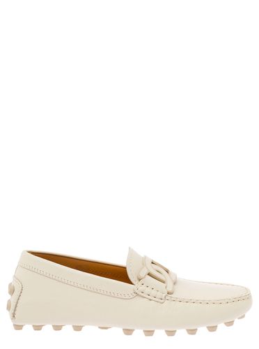 Gommino Bubble Off- Loafers With Tonal Chain Detail In Leather Woman - Tod's - Modalova