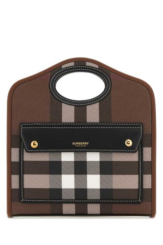 Printed E-canvas And Leather Mini Pocket Bag Handbag - Burberry - Modalova