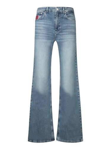 High Waist Logo Patch Jeans - M05CH1N0 Jeans - Modalova