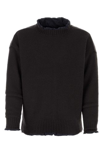 Black Wool Blend Reversible Knit Pullover - Sacai - Modalova