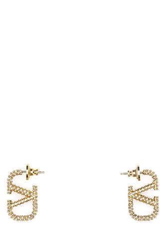 Embellished Metal Vlogo Signature Earrings - Valentino Garavani - Modalova