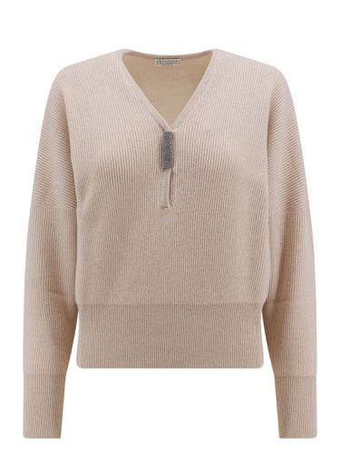 Cashmere Sweater With Jewel Details - Brunello Cucinelli - Modalova