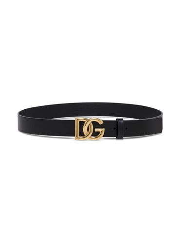 Mans Leather Belt With Dg Buckle - Dolce & Gabbana - Modalova