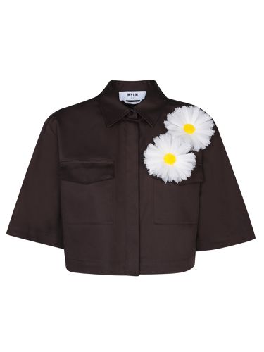 MSGM Floral Detailed Cropped Shirt - MSGM - Modalova