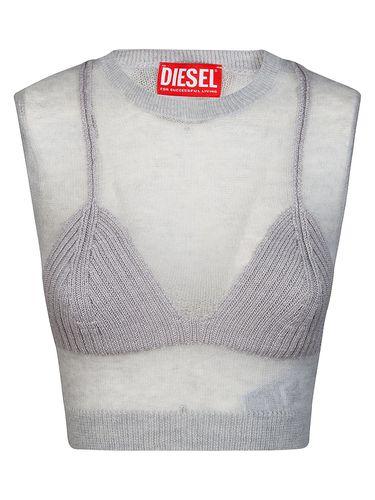 M-arostica Bra Detailed Sheer Knitted Top - Diesel - Modalova