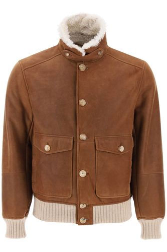 Suede Aviator Bomber Jacket - Brunello Cucinelli - Modalova