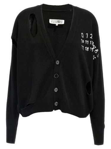 Logo Print Cardigan - MM6 Maison Margiela - Modalova