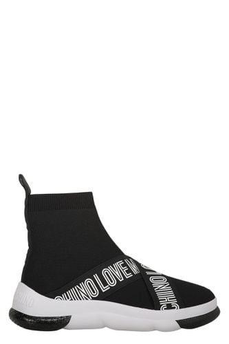 Knitted Sock-style Sneakers - Love Moschino - Modalova