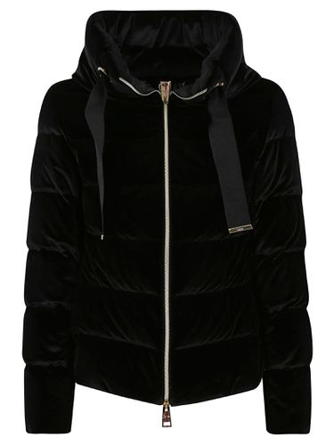 Herno Down Jacket In Black Velvet - Herno - Modalova