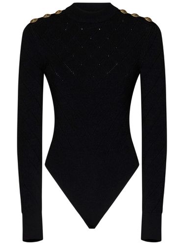 Knitted Bodysuit With Embossed Buttons - Balmain - Modalova