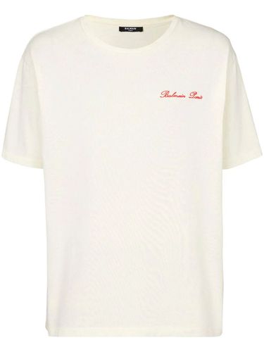 Back Western Print T-shirt Straight Fit - Balmain - Modalova