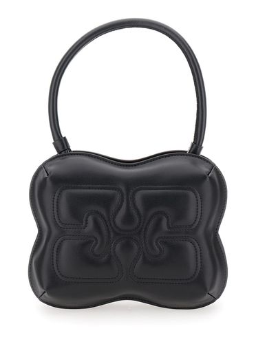 Butterfly Handbag With Logo Detail In Leather Woman - Ganni - Modalova