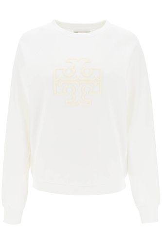 Crew-neck Sweatshirt With T Logo - Tory Burch - Modalova